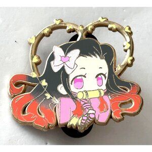 Anime-Inspired Nezuko Kamado Demon Slayer Heart Enamel Lapel Pin